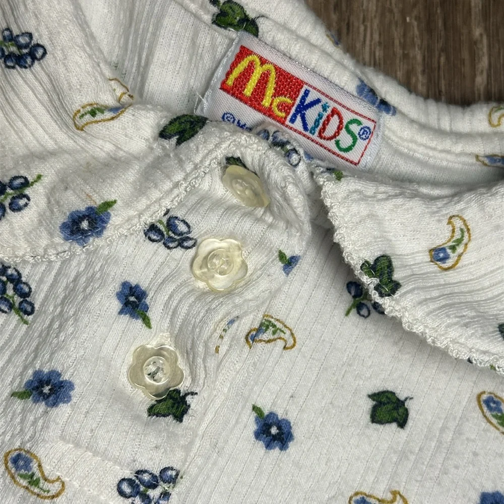 McKids McDonalds vintage White Floral Shirt